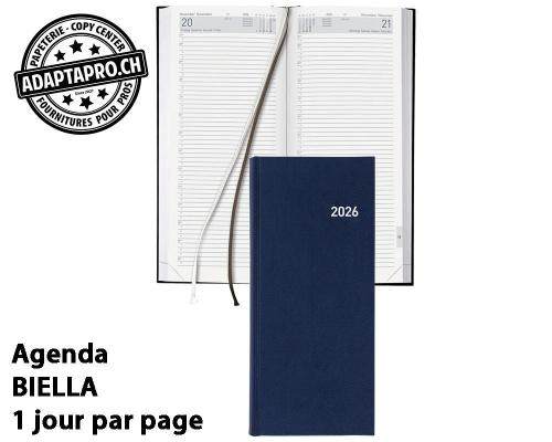Agenda commercial BIELLA format long - 1 jour par page - 13.5*31.5cm - 2026