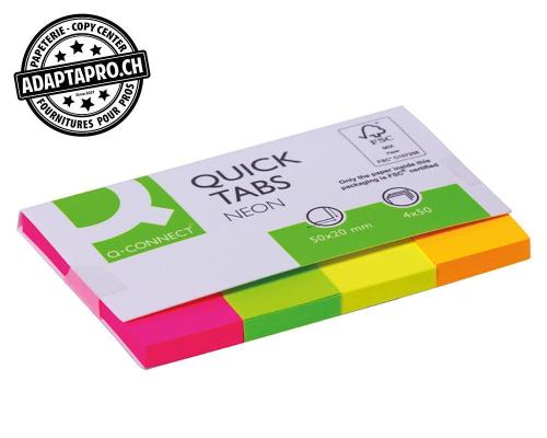 Index Q-CONNECT n&eacute;on - 4 couleurs
