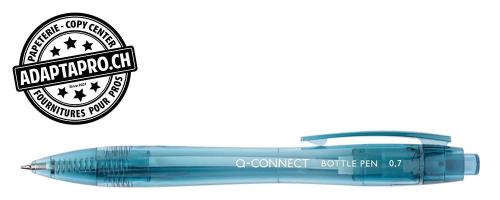 Stylo &agrave; bille Q-CONNECT Bottle Pen - 0.7mm - bleu - 10 pi&egrave;ces