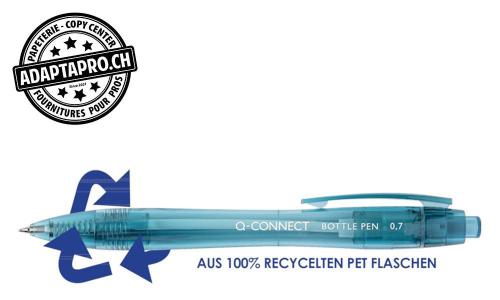 Stylo à bille Q-CONNECT Bottle Pen - 0.7mm - bleu - 10 pièces