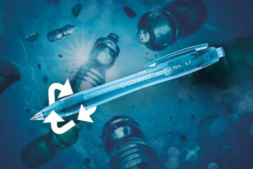 Stylo à bille Q-CONNECT Bottle Pen - 0.7mm - bleu - 10 pièces