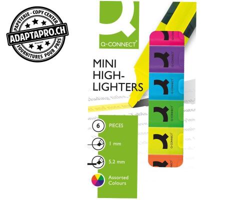 Surligneur Q-CONNECT Mini - 6 couleurs