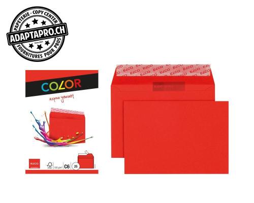 Enveloppes ELCO Office - petit emballage - C6 - rouge intense - 25 pi&egrave;ces
