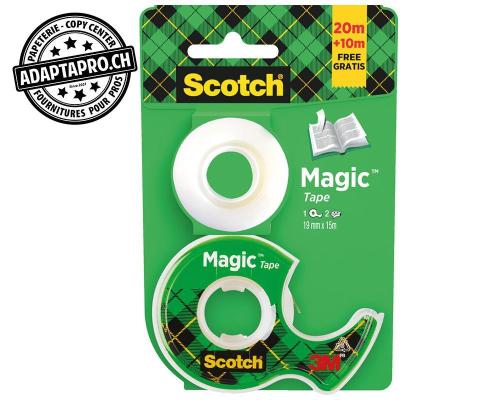 Ruban adh&eacute;sif Scotch Magic 810 d&eacute;rouleur - 19mm * 15m