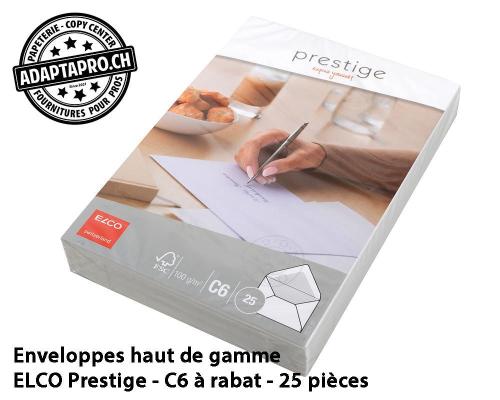 Enveloppes haut de gamme ELCO Prestige - C6 &agrave; rabat - 25 pi&egrave;ces